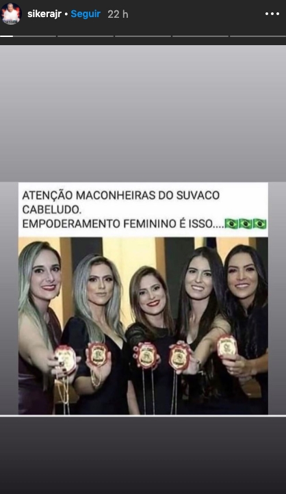 Publicação de Sikêra Jr. no stories (Foto: reprodução/Instagram)