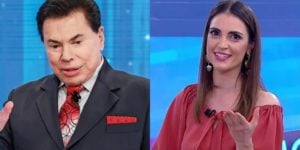 Silvio Santos e Chris Flores: dono do SBT tem apresentadora como profissional de confiança (Foto: Reprodução/SBT)