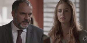 Germano (Humberto Martins) descobre que é pai de Eliza (Marina Ruy Barbosa) em Totalmente Demais (Foto: Reprodução/Globo)