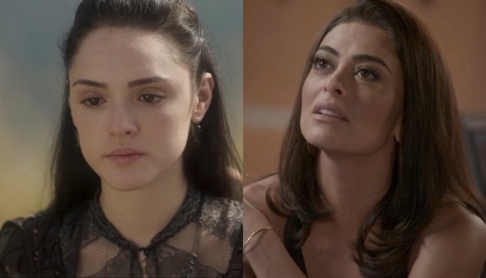 Isabelle Drummond (Anna) em Novo Mundo e Juliana Paes (Carolina) em Totalmente Demais; novela das sete salvou a audiência (Foto: Reprodução/Globo/Montagem)