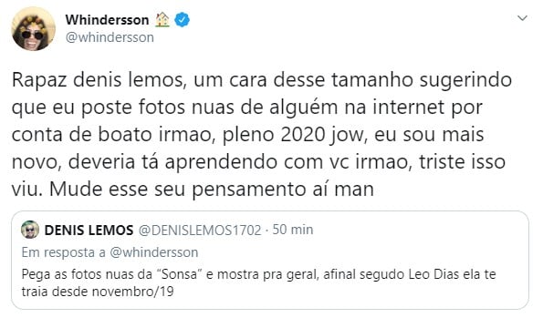 Humorista responde internauta após comentário polêmico (Foto: Reprodução)