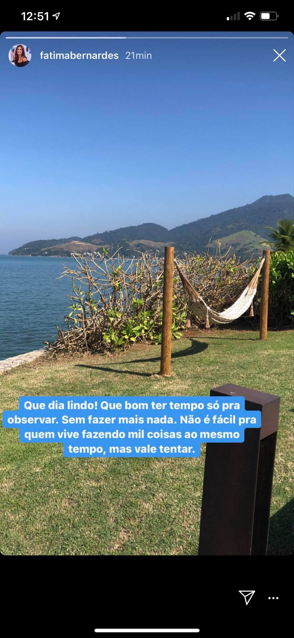 Fátima Bernardes fez desabafo nas redes sociais (Foto: Reprodução/Instagram)