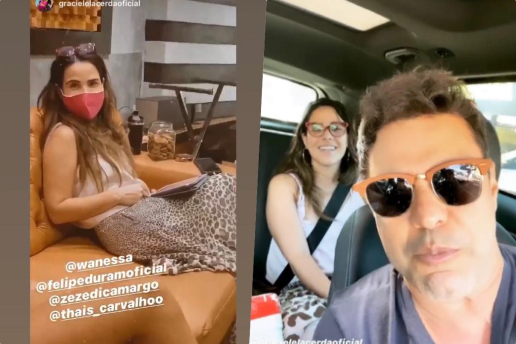 Zezé e Wanessa juntos com Graciele Lacerda, tida como rival no passado (Foto montagem) 