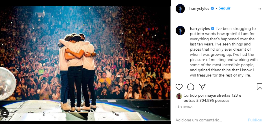 Compartilhamento feito por Harry Styles (Foto: Reprodução)