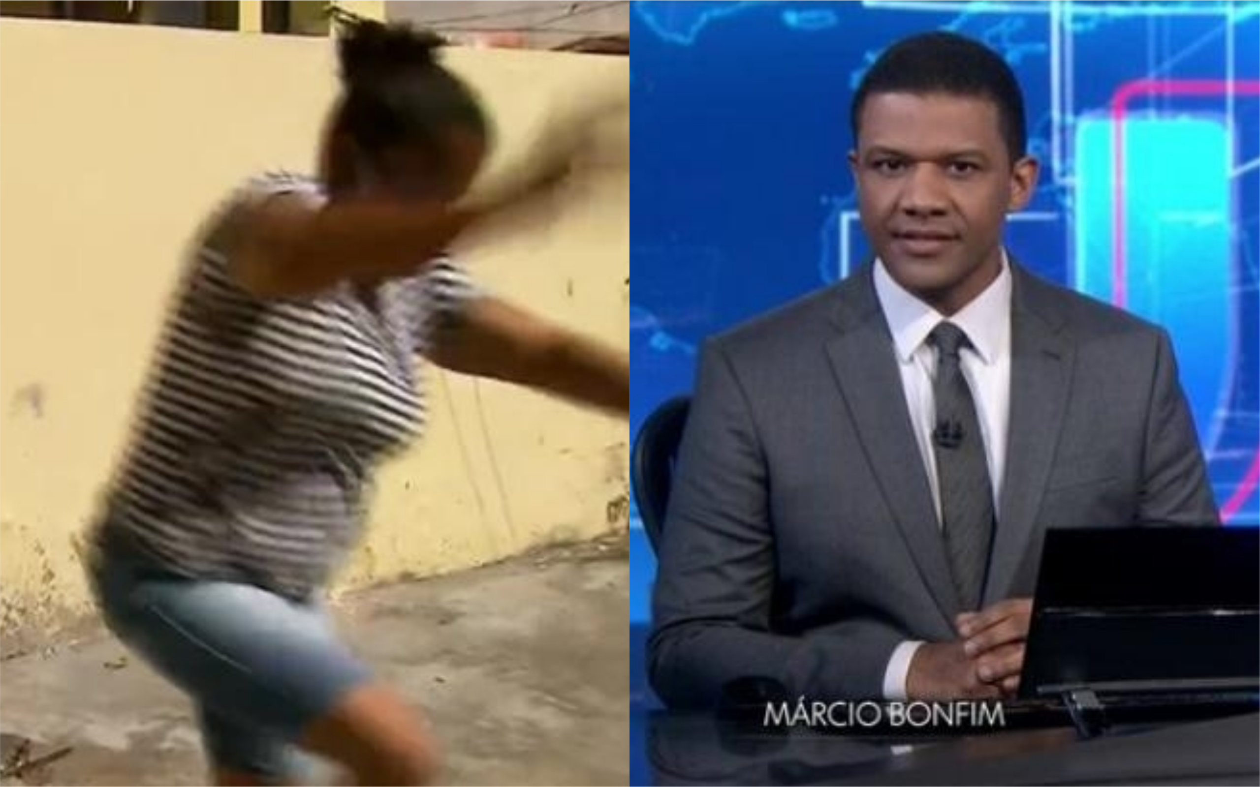 Rato vai pra cima de mulher em telejornal na Globo: "Socorro"
