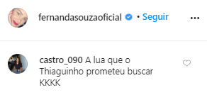 Comentário post Fernanda Souza