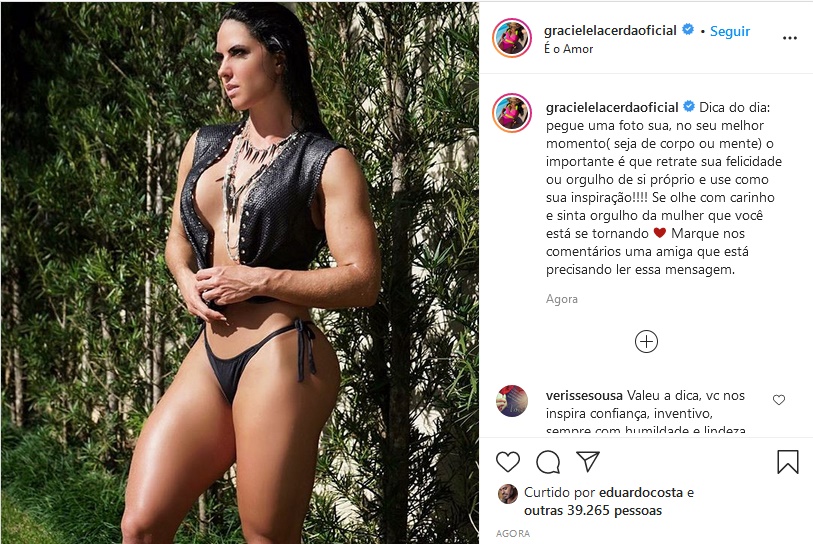 Graciele Lacerda ousou ao compartilhar foto com os seus seguidores (Imagem: Reprodução)