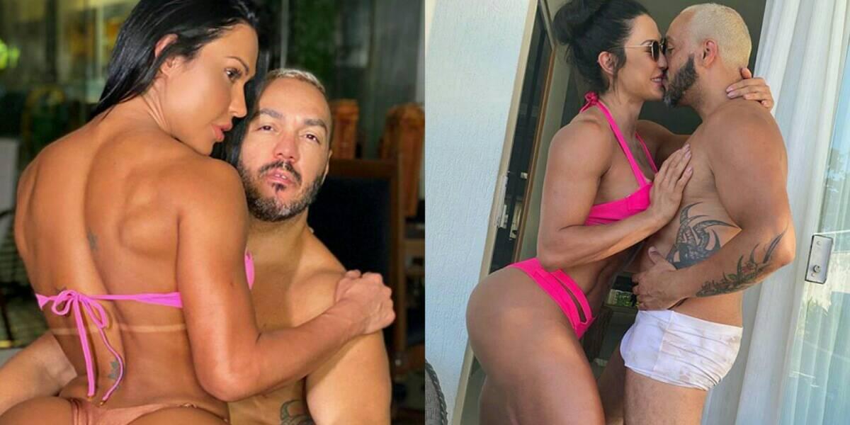 Gracyanne Barbosa e Belo postam foto picante nas redes sociais e click  dá o que falar entre seguidores.  (Foto: Reprodução)