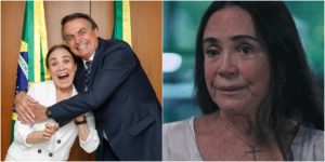 Regina Duarte, após se aliar a Bolsonaro, quer voltar à Globo. (Foto: Montagem/Reprodução)