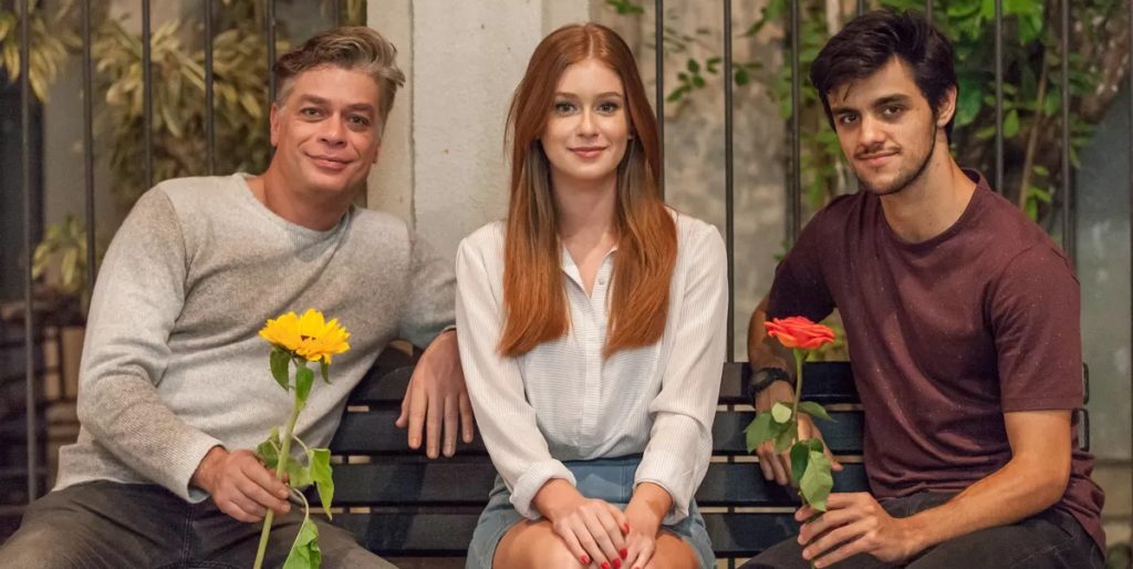 Fábio Assunção, Marina Ruy Barbosa e Felipe Simas foram protagonistas de Totalmente Demais. (Foto: Divulgação)