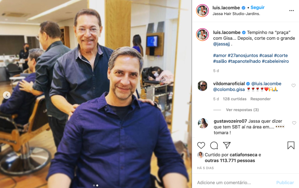 Publicação no Instagram de Lacombe com Jassa, amigo de Silvio Santos no SBT (Foto: Reprodução)