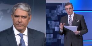 Márcio Gomes apareceu no Jornal Nacional, com William Bonner e Renata Vasconcellos, para atualizar sobre os dados do coronavírus (Foto: Reprodução)