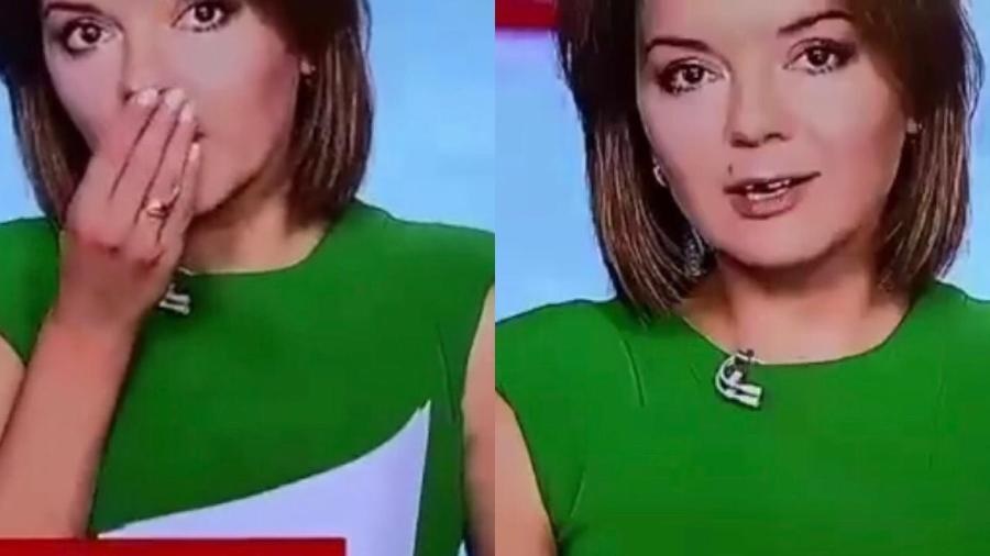 Apresentadora perdeu o dente ao vivo na TV (Foto: Reprodução)