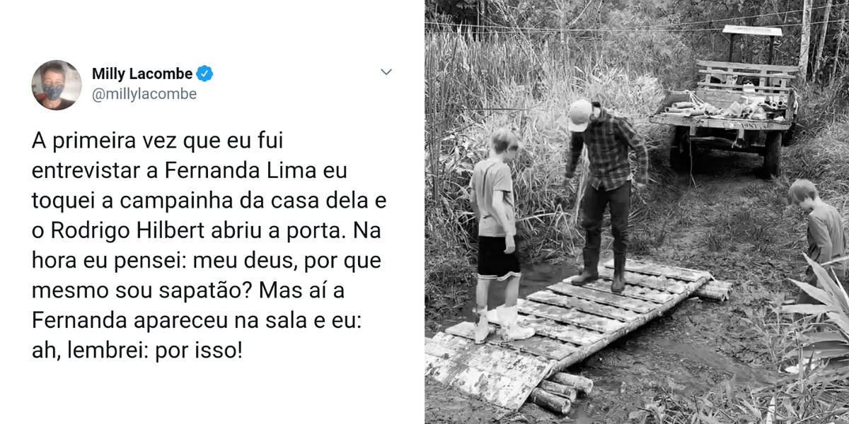 Rodrigo Hilbert mostra habilidades e constrói ponte com os filhos (Foto: Reprodução/Instagram)