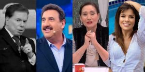 Silvio Santos, Ratinho, Sônia Abrão, Mara Maravilha (Foto: Montagem)