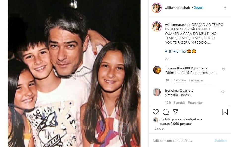 William Bonner com os filhos (Foto: Reprodução/ Instagram)