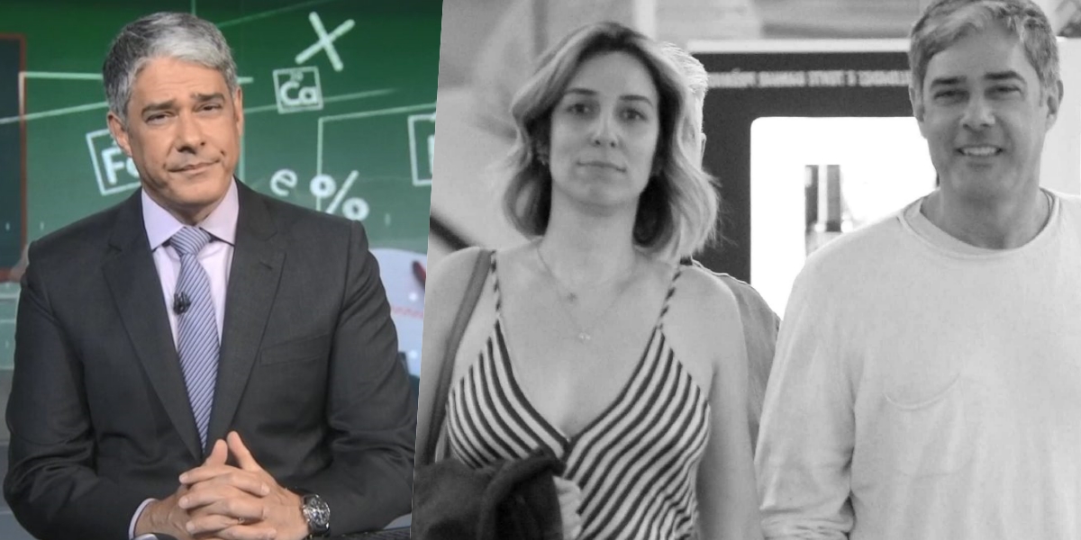 William Bonner, do Jornal Nacional, é casado com Natasha Dantas (Foto: Montagem)