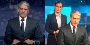 William Bonner e Renata Vasconcellos na bancada do Jornal Nacional (Foto: Reprodução / TV Globo)