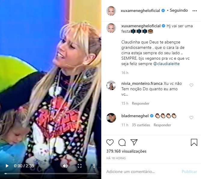 Captura de tela do Instagram de Xuxa (Foto: Reprodução)