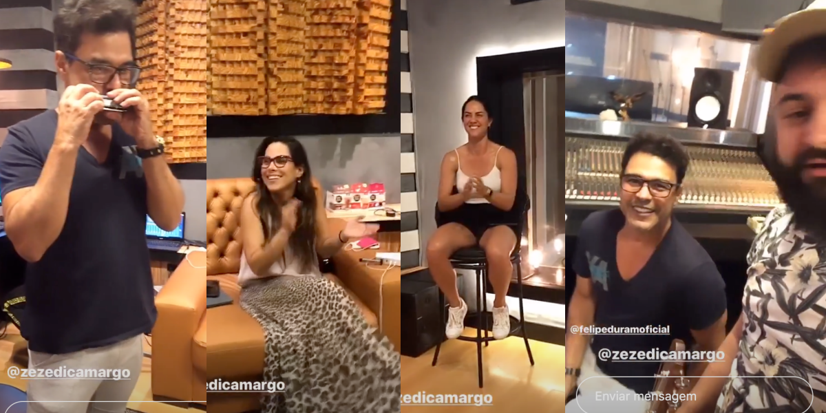 Zezé di Camargo, Wanessa, Graciele Lacerda e Dudu Purcena (Foto: Montagem/Stories)