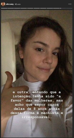 A atriz Alice Wegmann se pronuncia sobre relação com Arthur Aguiar (Foto: Reprodução/ Instagram)