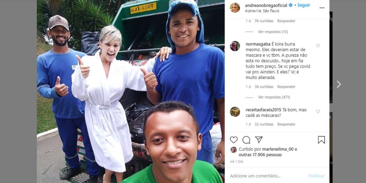 Andréa Nóbrega foi criticada por foto (Foto: Reprodução/Instagram)