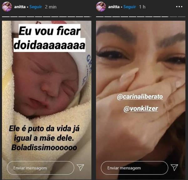 Anitta se emociona com nascimento do afilhado - (Instagram)