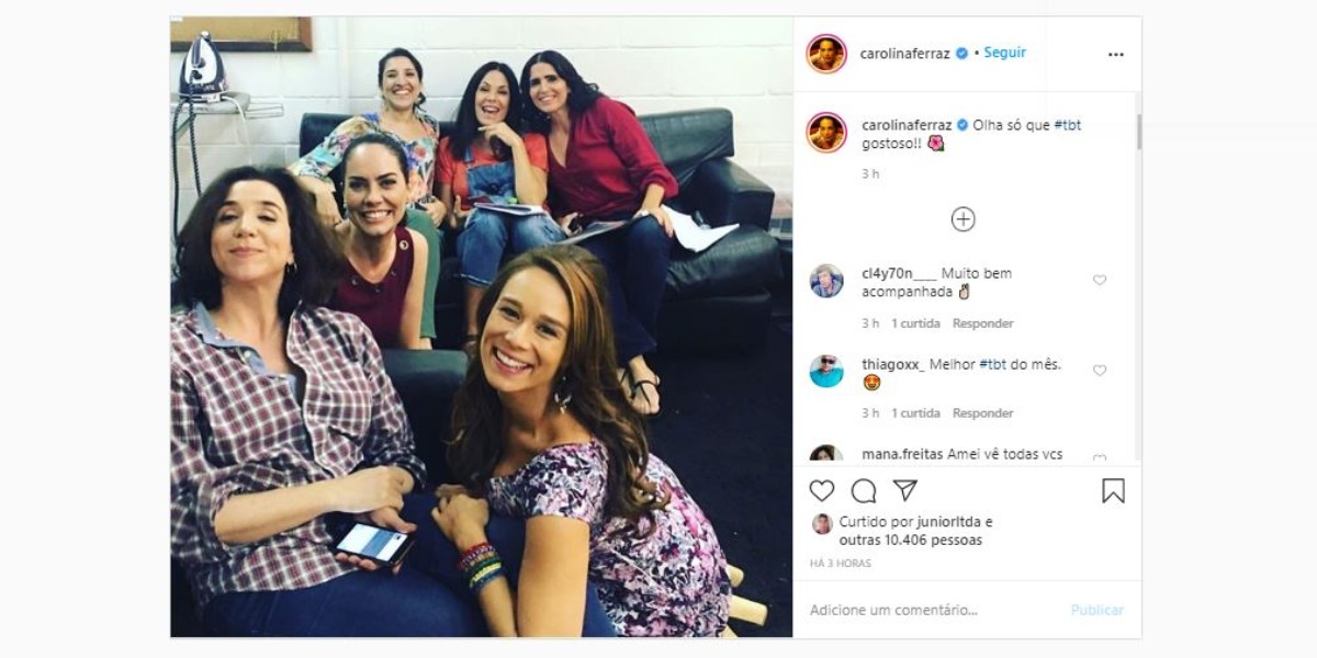 Carolina Ferraz compartilhou clique com atrizes da Globo (Foto: Reprodução/Instagram)