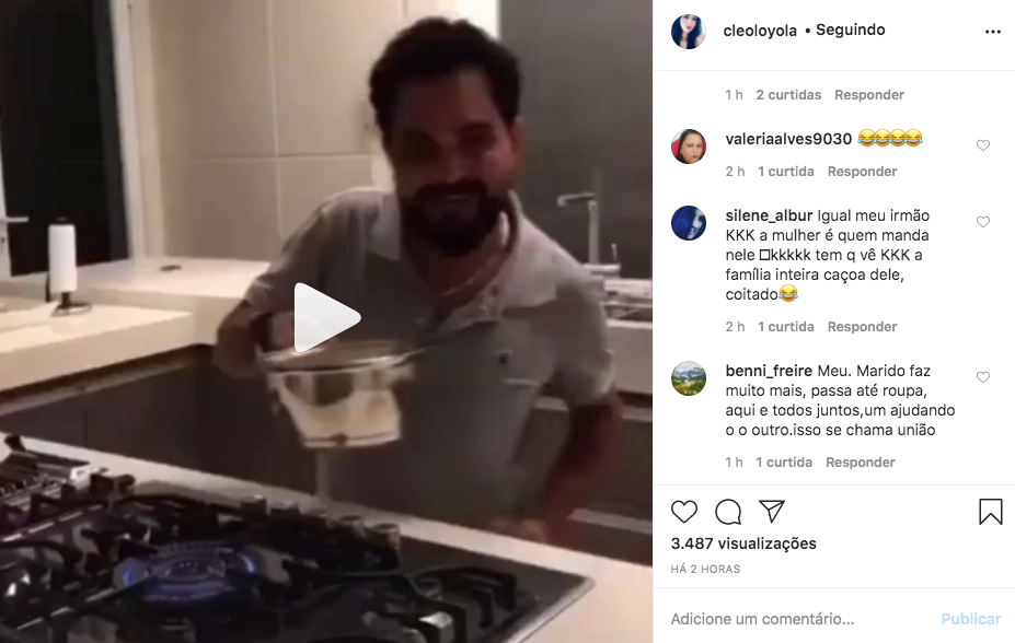 Cleo Loyola compartilhou um vídeo íntimo de Luciano Camargo (Foto: reprodução/Instagram)