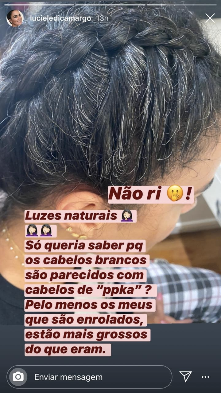 Luciele di Camargo, esposa de Denilson, em seu stories (Foto: reprodução/Instagram)