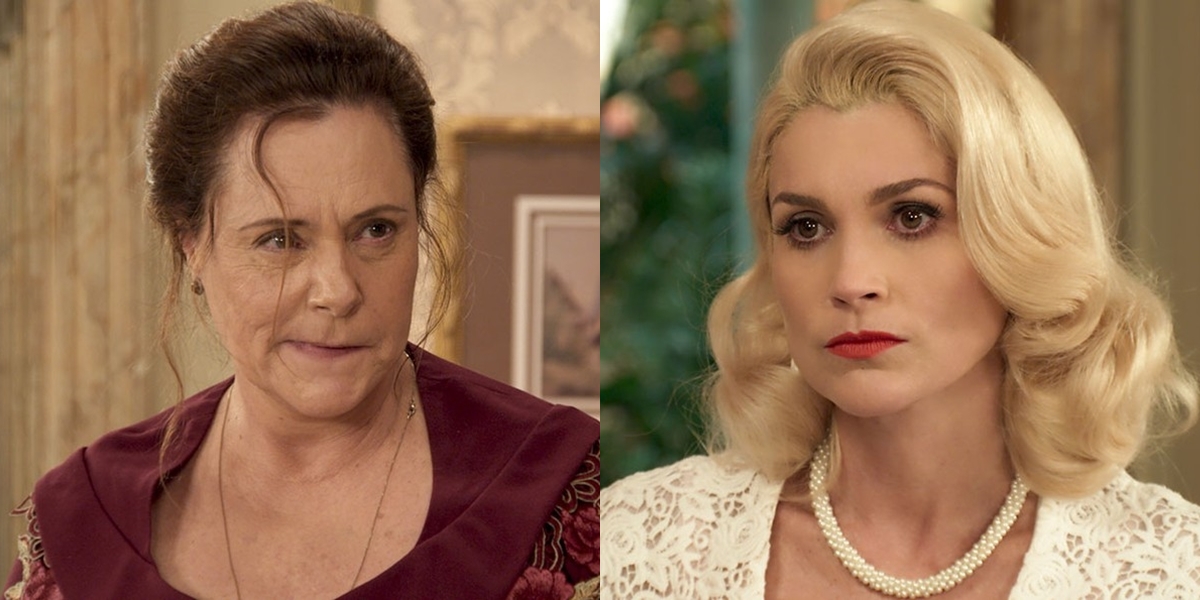 Cunegundes (Elizabeth Savala) se revoltará ao ser expulsa por Sandra (Flávia Alessandra) (Foto: Reprodução/Globo)