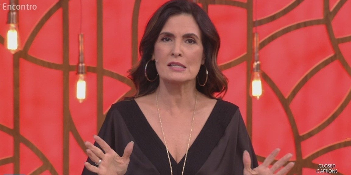 Fátima Bernardes no comando do Encontro; Globo está tentando faturar até o look e maquiagem da apresentadora (Foto: Reprodução/Globo)