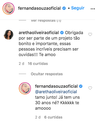 Fernanda Souza chutou sua intimidade e compartilhou um momento íntimo (Foto: reprodução/Instagram)