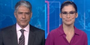 William Bonner e Renata Vasconcellos no comando do Jornal Nacional, que teve desconto para anunciantes em meio à crise (Foto: Reprodução/Globo)