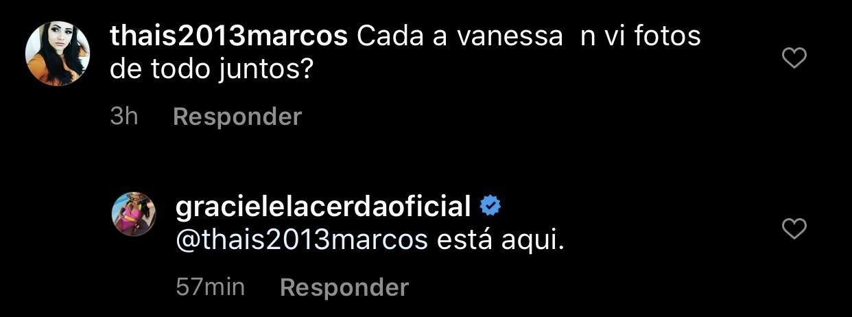 Graciele Lacerda respondeu um comentário sobre Wanessa (Foto: reprodução/Instagram)