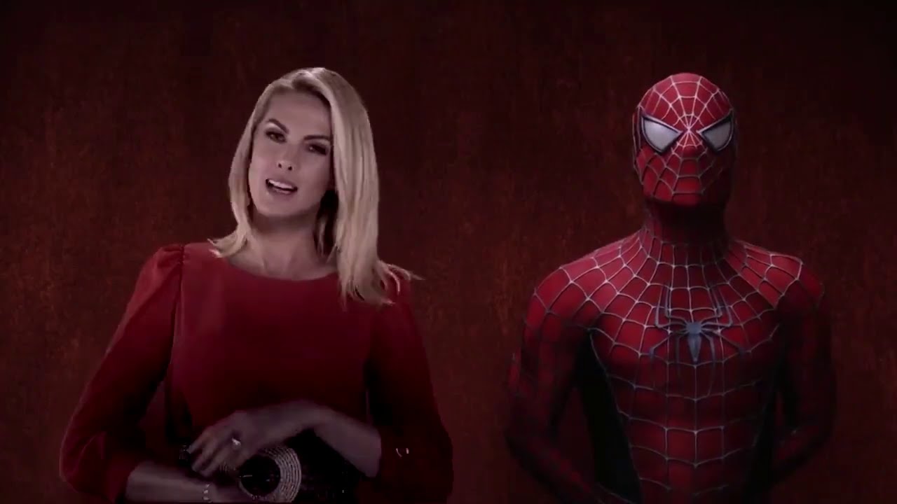 Ana Hickmann apresentou o Homem Aranha ao público da Record - Foto: Reprodução