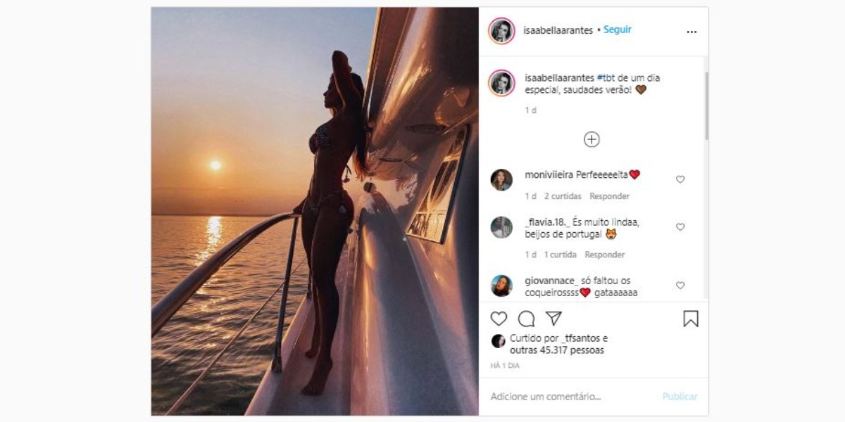 Isabella Arantes não menciona mais o ex (Foto: Reprodução/Instagram)