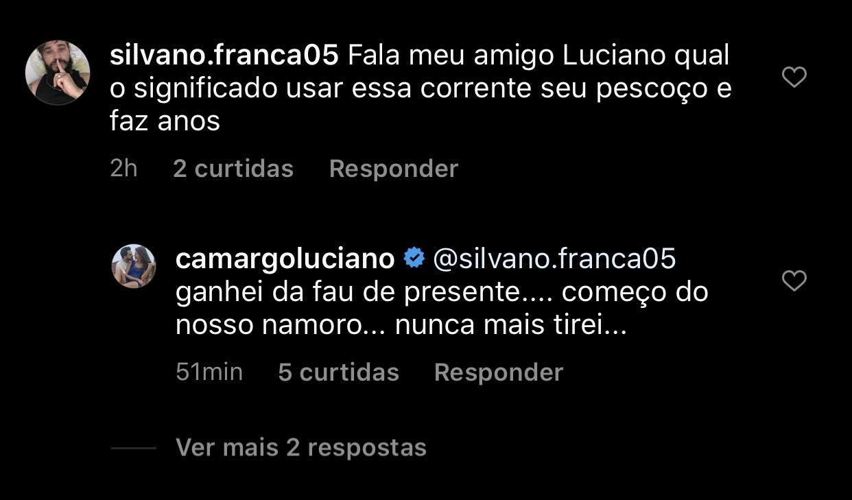 Luciano Camargo respondeu um seguidor (Foto: reprodução/Instagram)