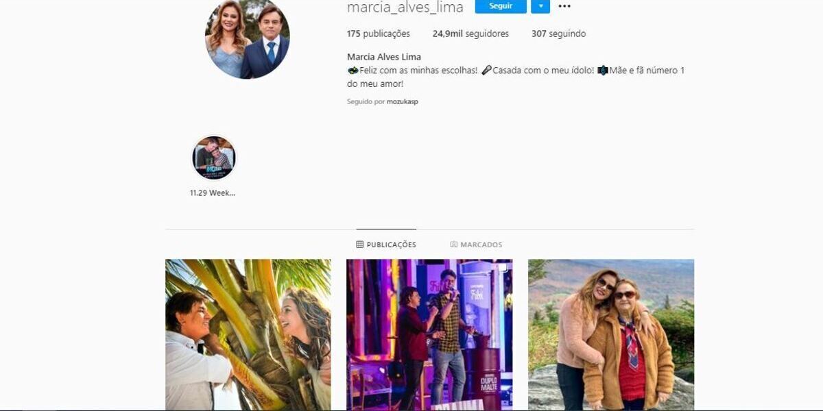 Últimas postagens de Márcia Alves, esposa de Chitãozinho (Foto: Reprodução/Instagram)