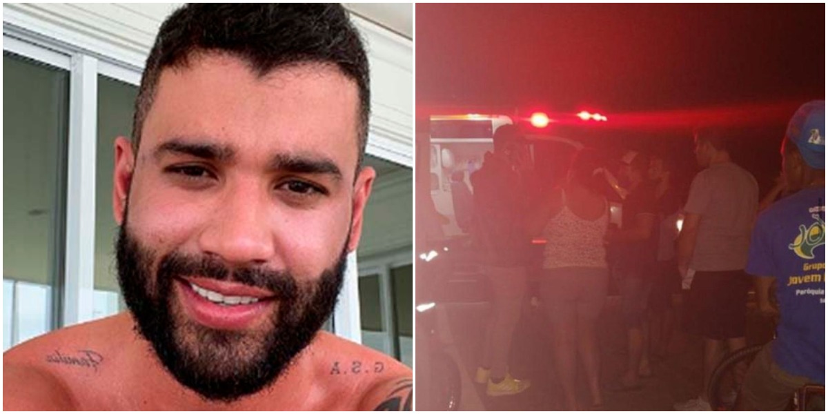 Gusttavo Lima se envolveu em acidente e atropelou ciclista (Foto: Reprodução/ Montagem)