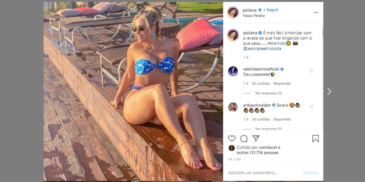 Poliana Rocha chocou com boa forma nas redes sociais (Foto: Reprodução/Instagram)