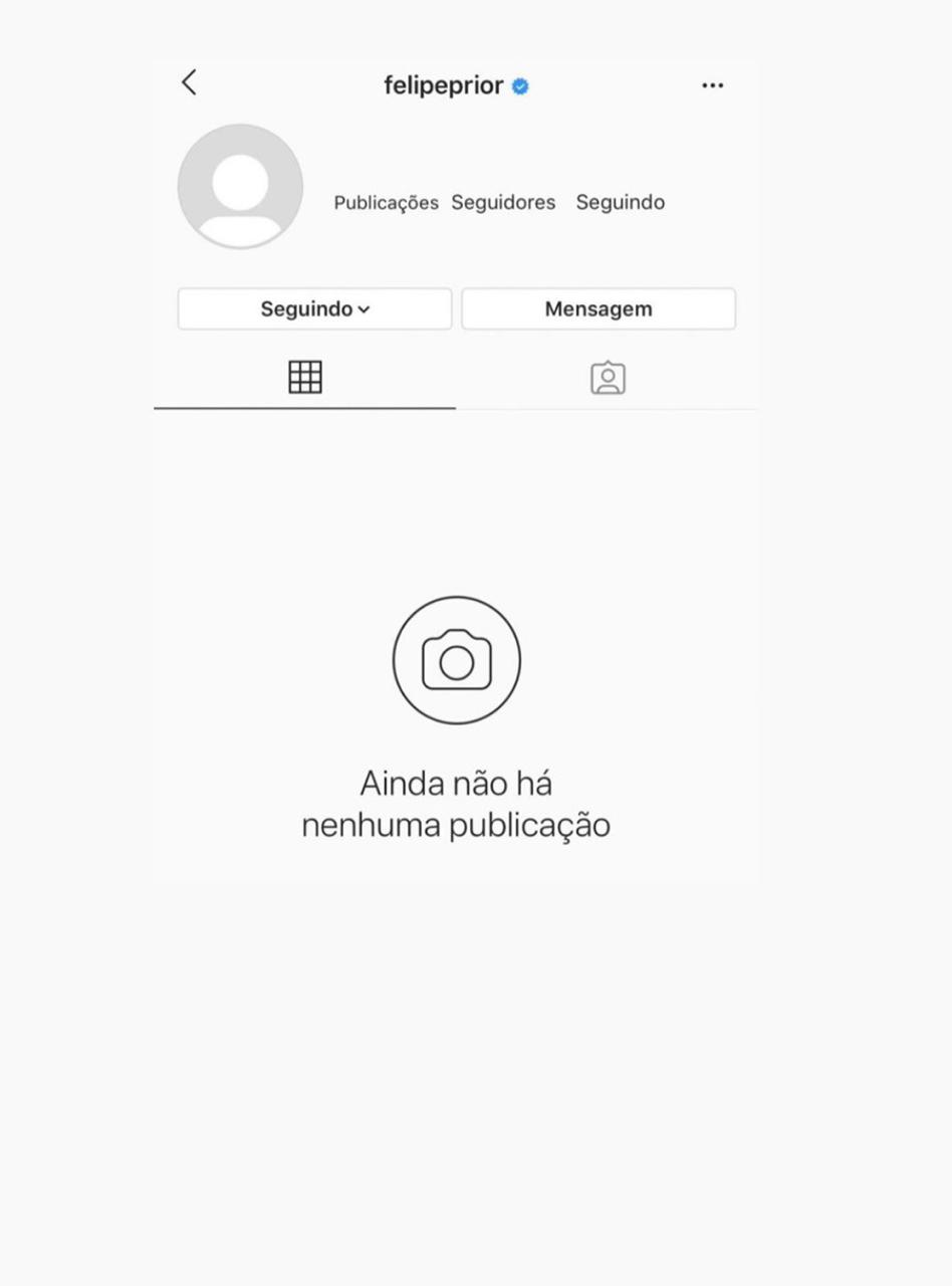 Felipe Prior desaparece do Instagram (Foto: Reprodução)