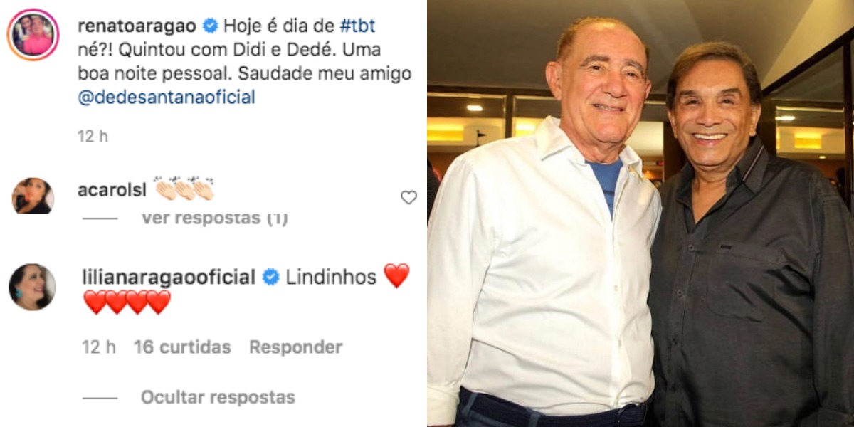 Renato Aragão e Dedé Santana surgiram juntos na internet (Foto: Reprodução/Instagram)