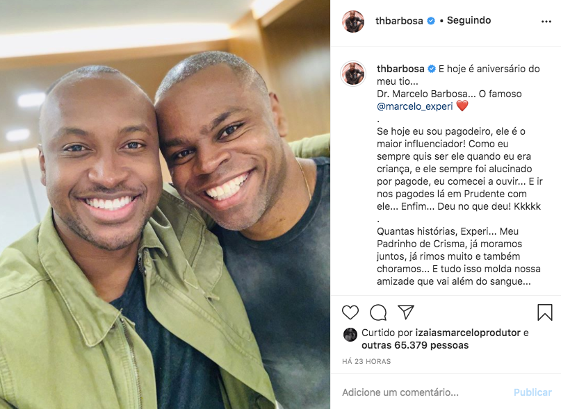 Thiaguinho se declarou para um ente querido (Foto: reprodução/Instagram)