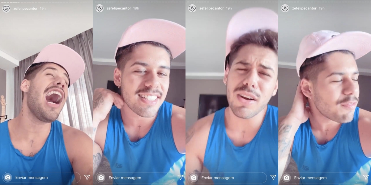 Zé Felipe apareceu gemendo em um vídeo (Foto: reprodução/Instagram)