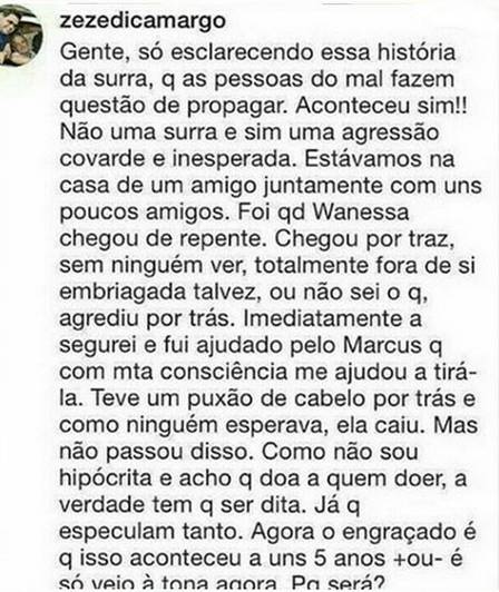 Zezé comentou sobre a briga de Graciele e Wanessa (Foto: reprodução)