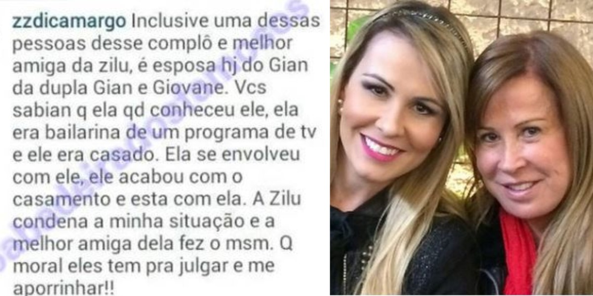 Zezé detonou amizade de Zilu e Tati Moreto (Foto: Reprodução/Extra/Instagram)