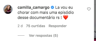 Camila Camargo comenta publicação de Wanessa (Foto: Reprodução)