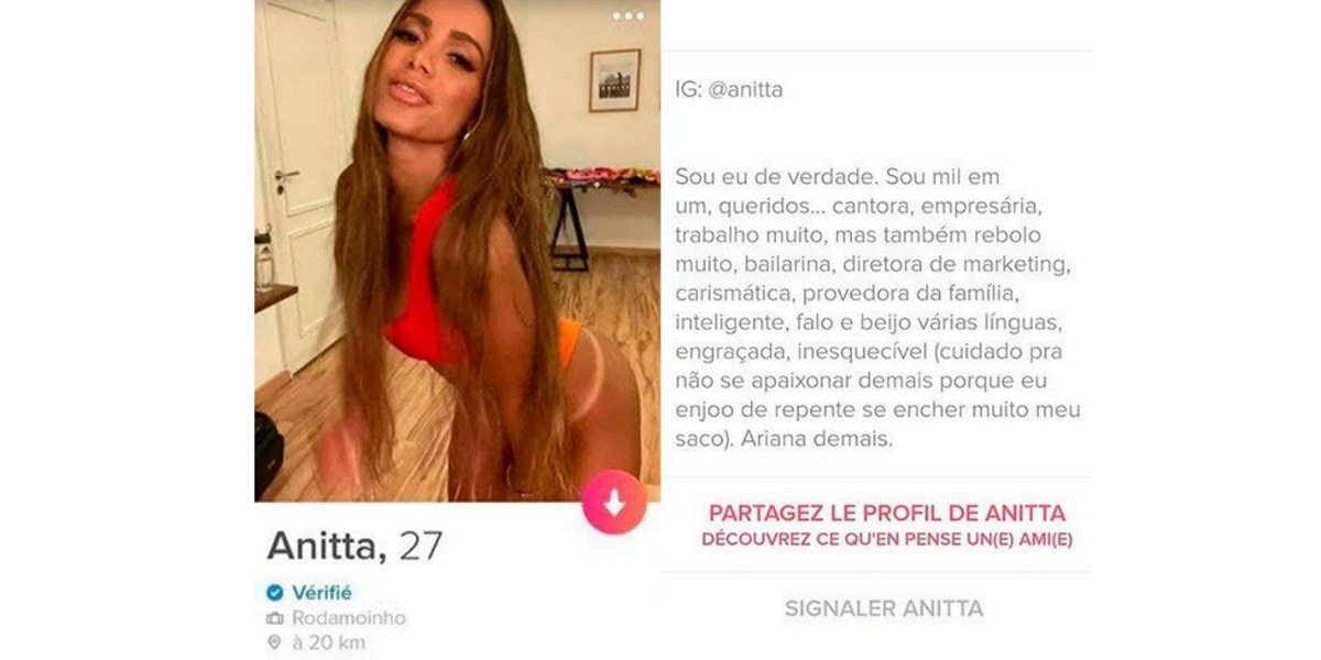 Anitta usa Tinder na Europa e manda recado para pretendentes (Foto: Reprodução/Instagram)