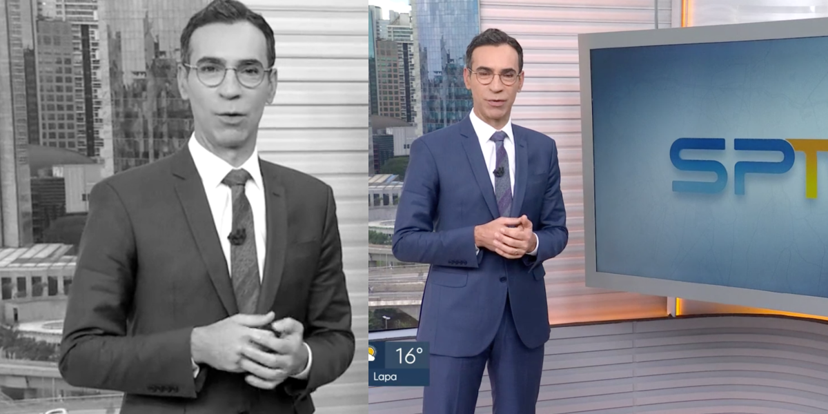 César Tralli ao vivo na Globo (Foto: Montagem)